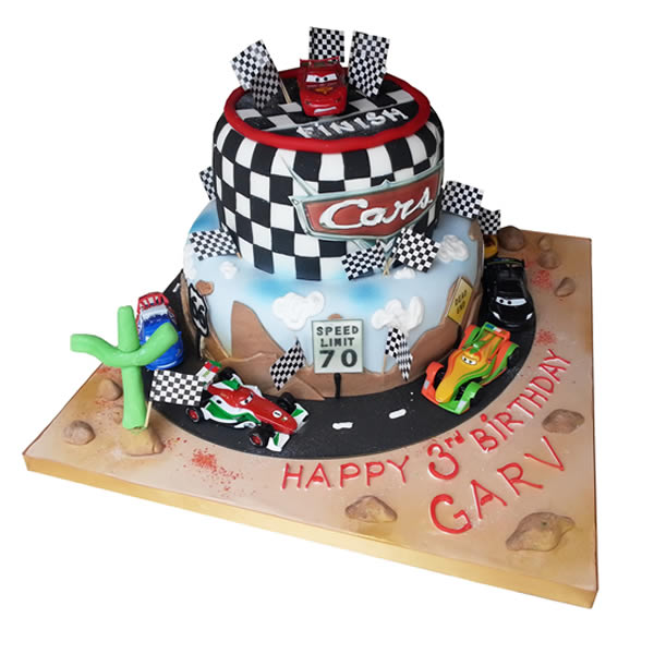 Order a Mcqueen Car Theme Fondant Cake for kid's Birthday Party | Hyderabad